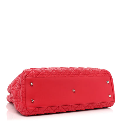 Christian Dior Lambskin Cannage Large Dior Soft Shopping Tote Red 4 of 16