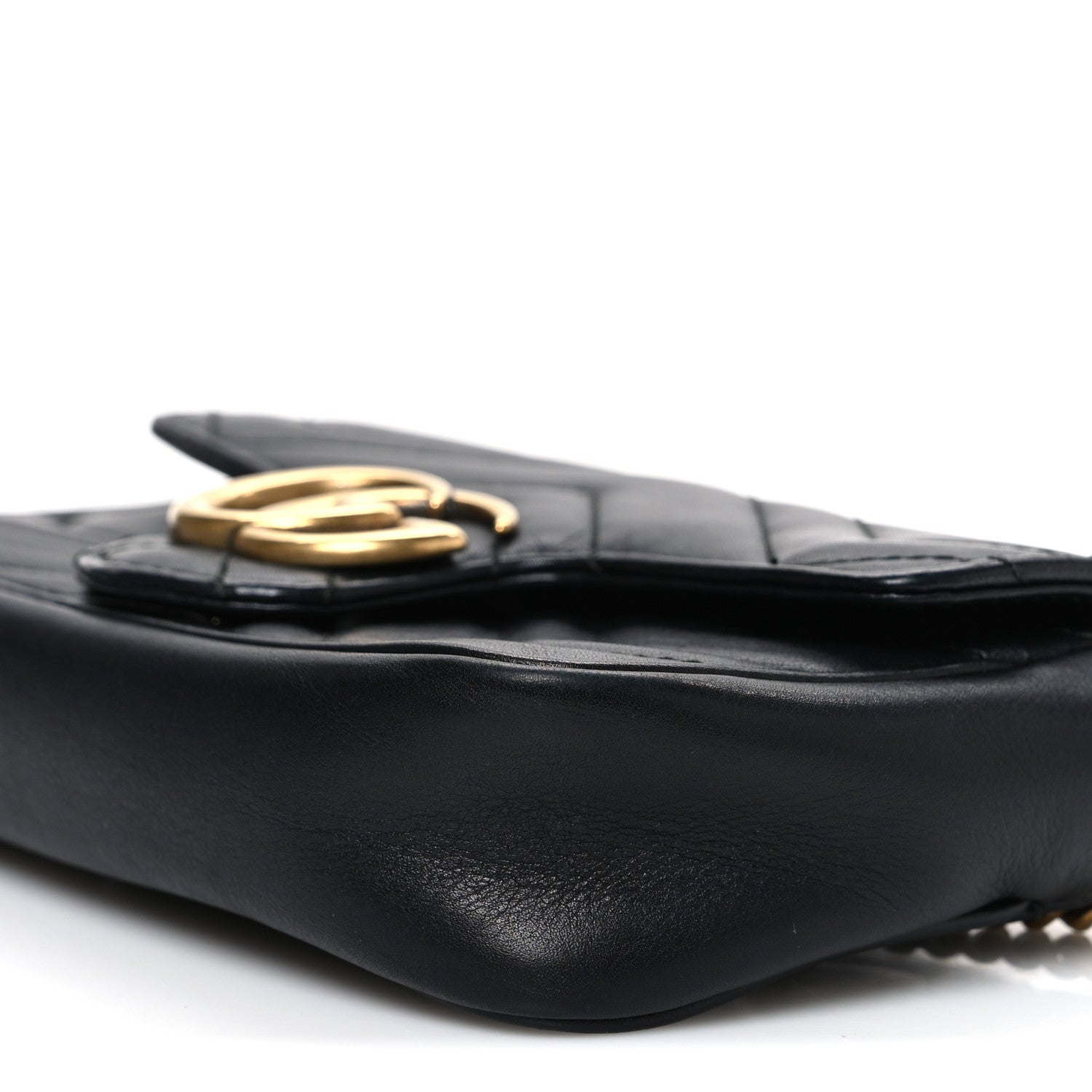 Gucci Calfskin Matelasse Super Mini GG Marmont Shoulder Bag Black 10 of 10