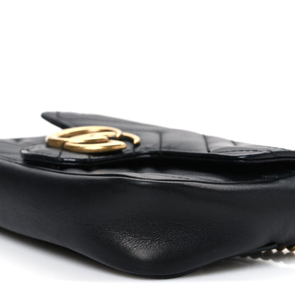 Gucci Calfskin Matelasse Super Mini GG Marmont Shoulder Bag Black 10 of 10