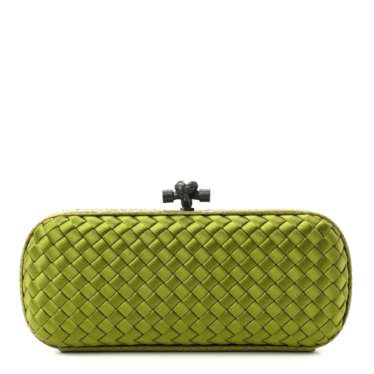 Satin Intreccio Impero Ayers Stretch Knot Clutch Assenzio