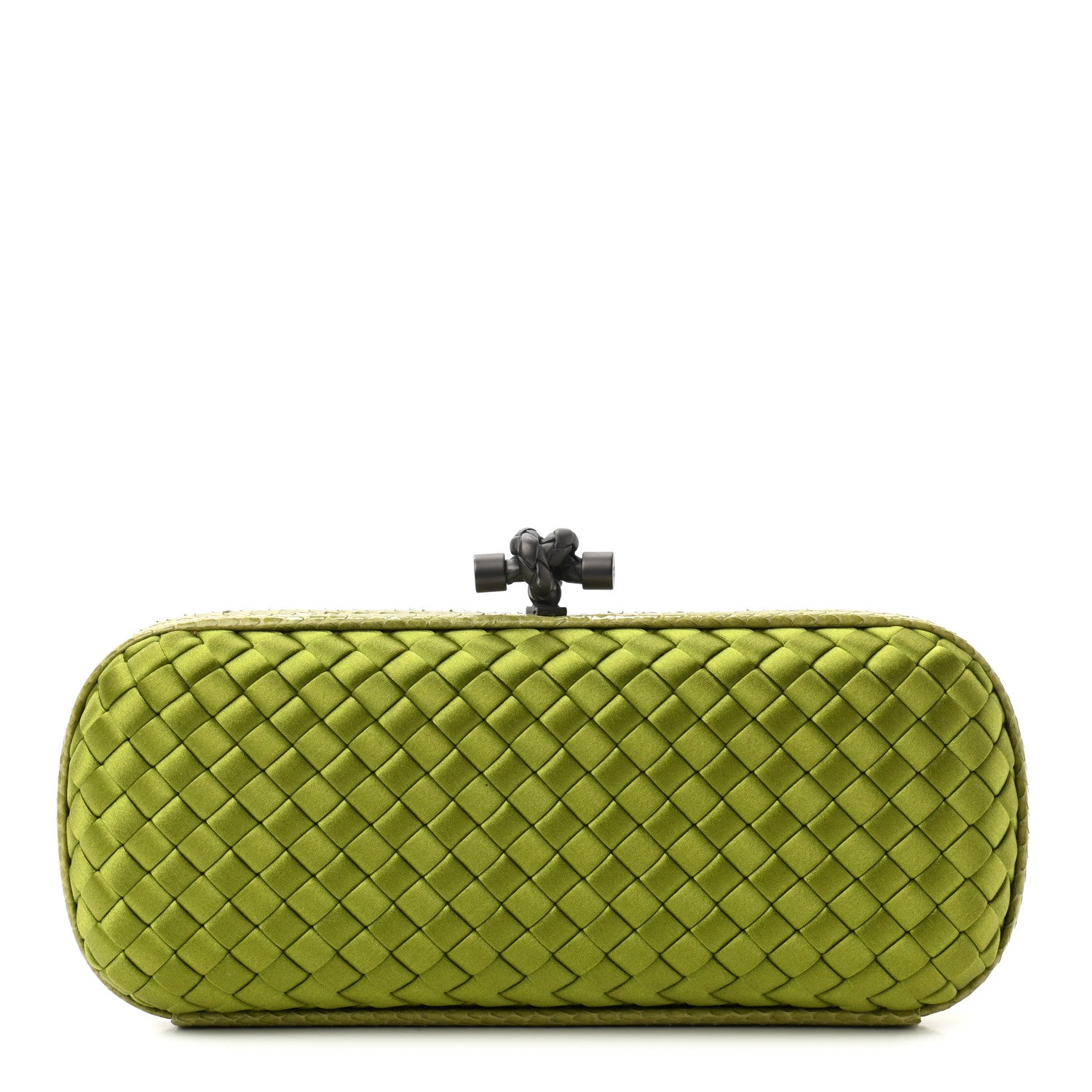 Bottega Veneta Satin Intreccio Impero Ayers Stretch Knot Clutch Assenzio 1 of 7