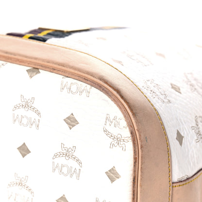 MCM Visetos Drawstring Bucket Bag White 7 of 15
