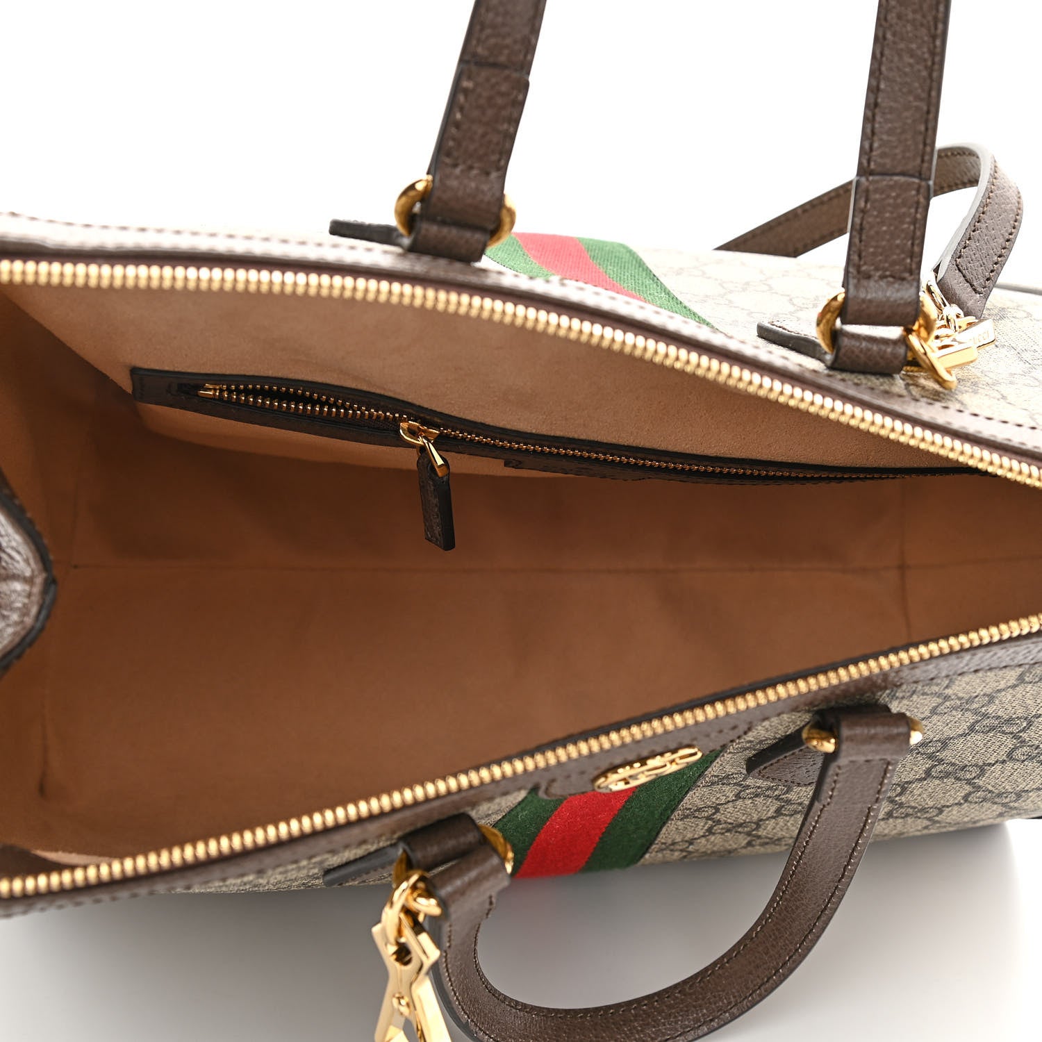Gucci GG Supreme Monogram Web Medium Ophidia Tote Bag Brown 5 of 12