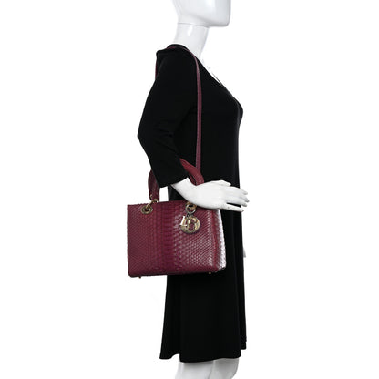 Christian Dior Snakeskin Medium Lady Dior Purple 2 of 10