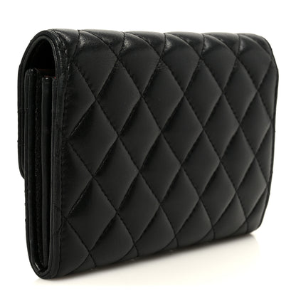 Chanel Lambskin Quilted Large Flap Wallet Black 3 of 10