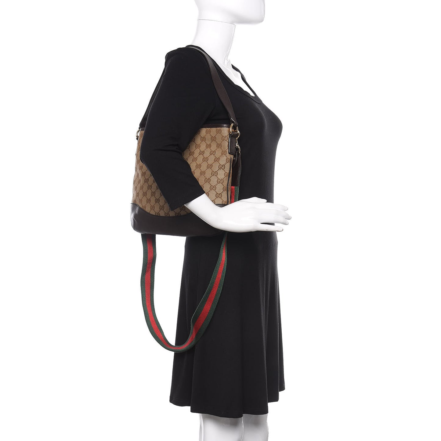 GG Monogram Web Messenger Bag Dark Brown