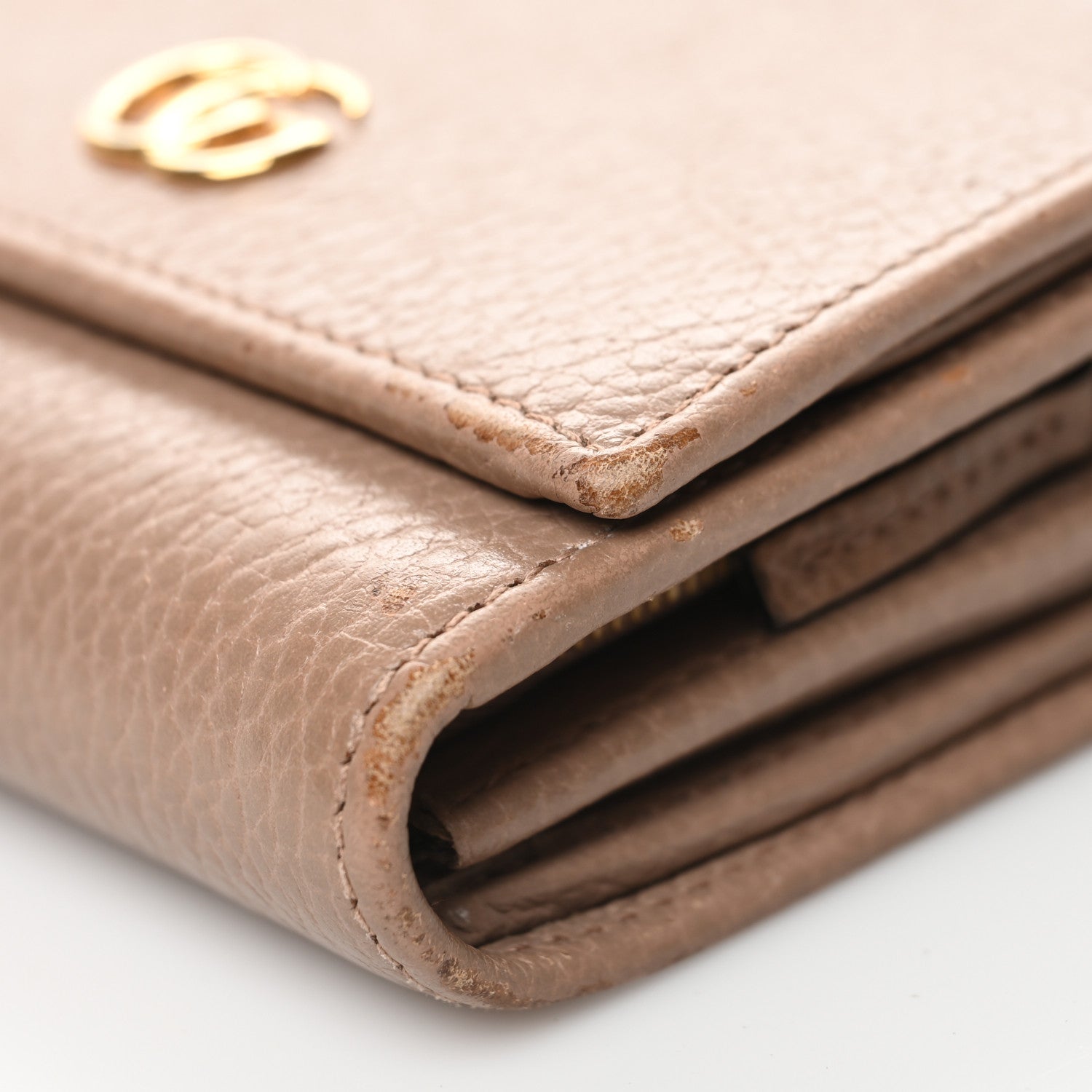 Gucci Dollar Calfskin Medium GG Marmont Wallet Porcelain Rose 8 of 9