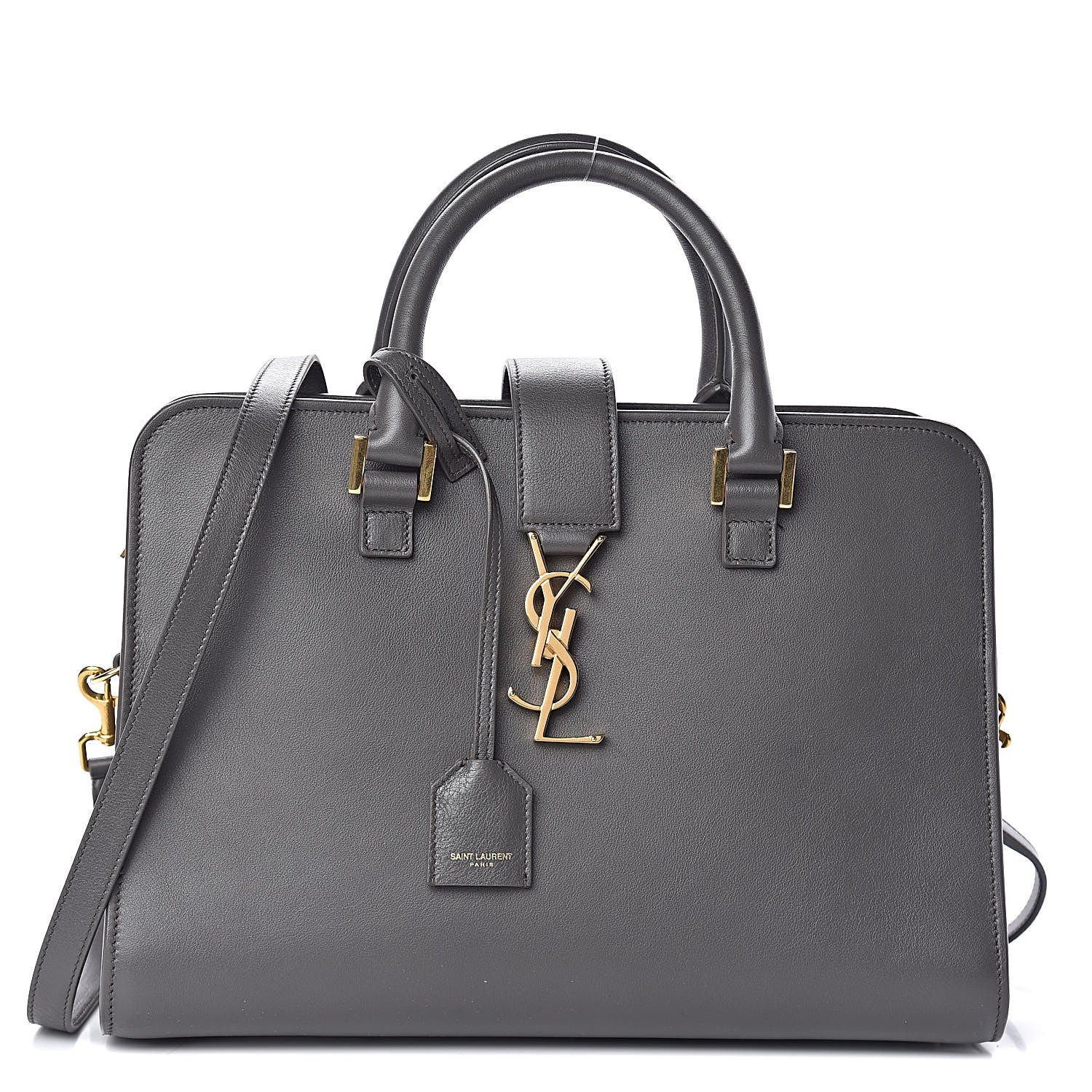 Saint Laurent Calfskin Small Monogram Cabas Grey 1 of 10