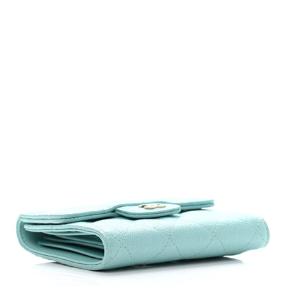 Chanel Caviar Quilted Compact Flap Wallet Light Blue 4 of 11