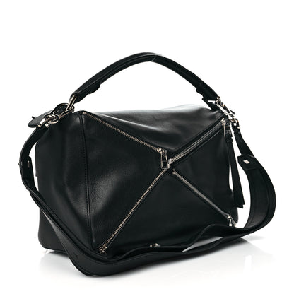 Loewe Calfskin Zipper Puzzle Bag Black 3 of 10