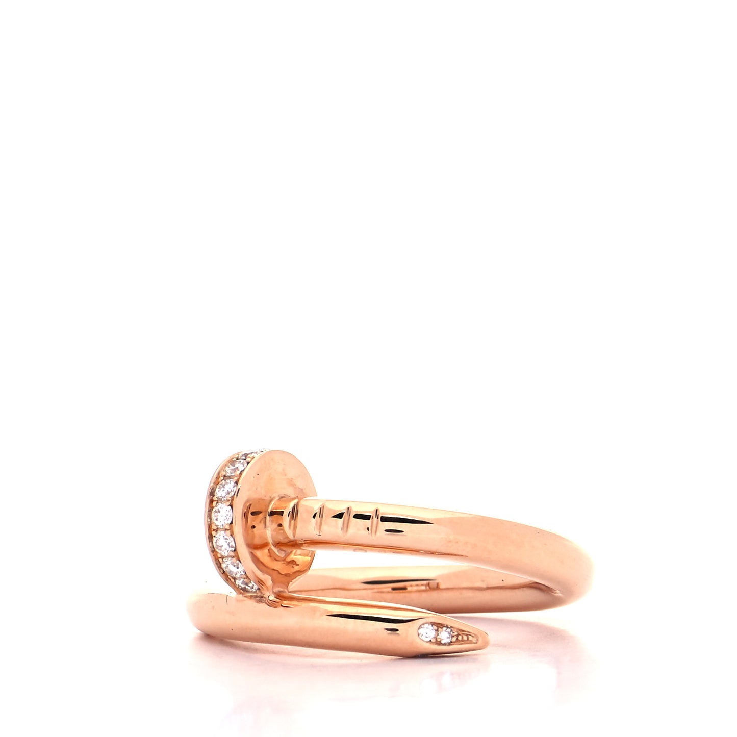 18K Pink Gold Diamond Juste Un Clou Ring 50 5.25