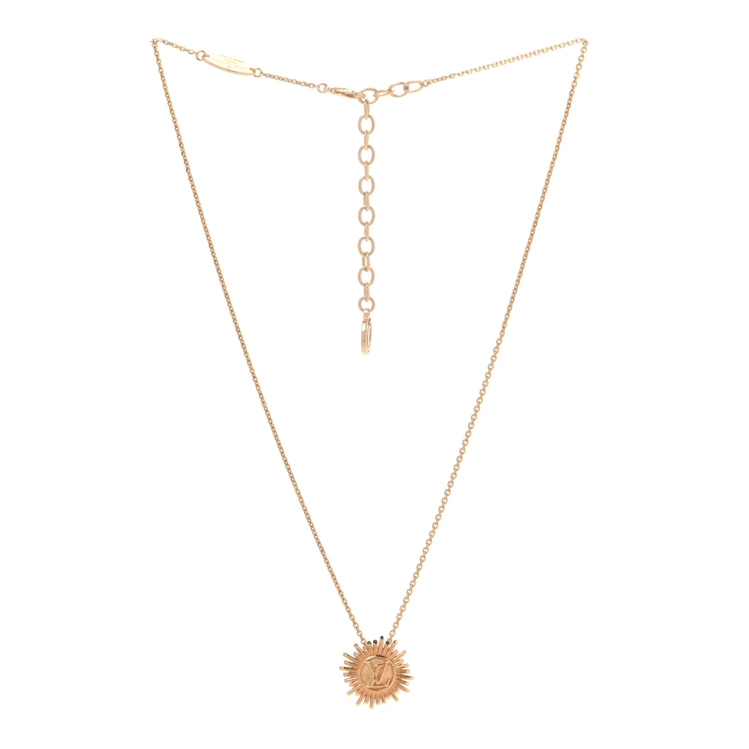 Louis Vuitton Brass Vendome Necklace Gold 3 of 7