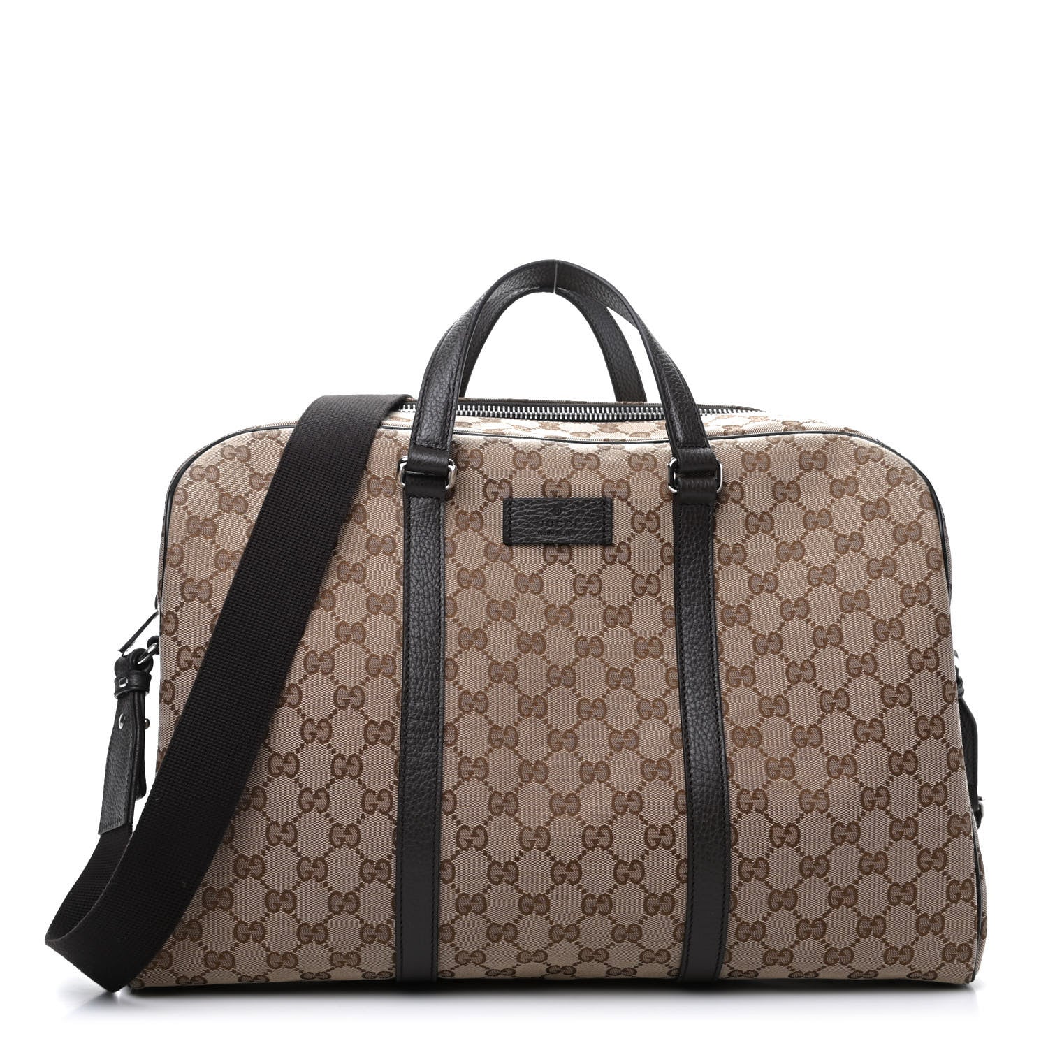 Gucci Monogram Dollar Calfskin Boston Duffle Bag Beige Ebony Testa di Moro Marrone Scuro 1 of 8