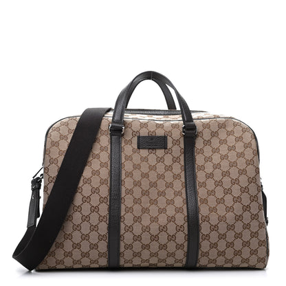 Gucci Monogram Dollar Calfskin Boston Duffle Bag Beige Ebony Testa di Moro Marrone Scuro 1 of 8