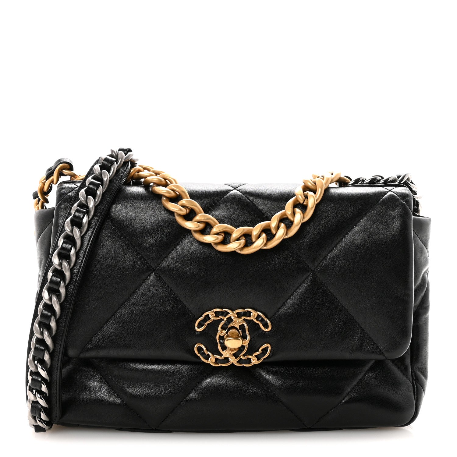 Chanel Lambskin Quilted Medium Chanel 19 Flap Black 1 of 10
