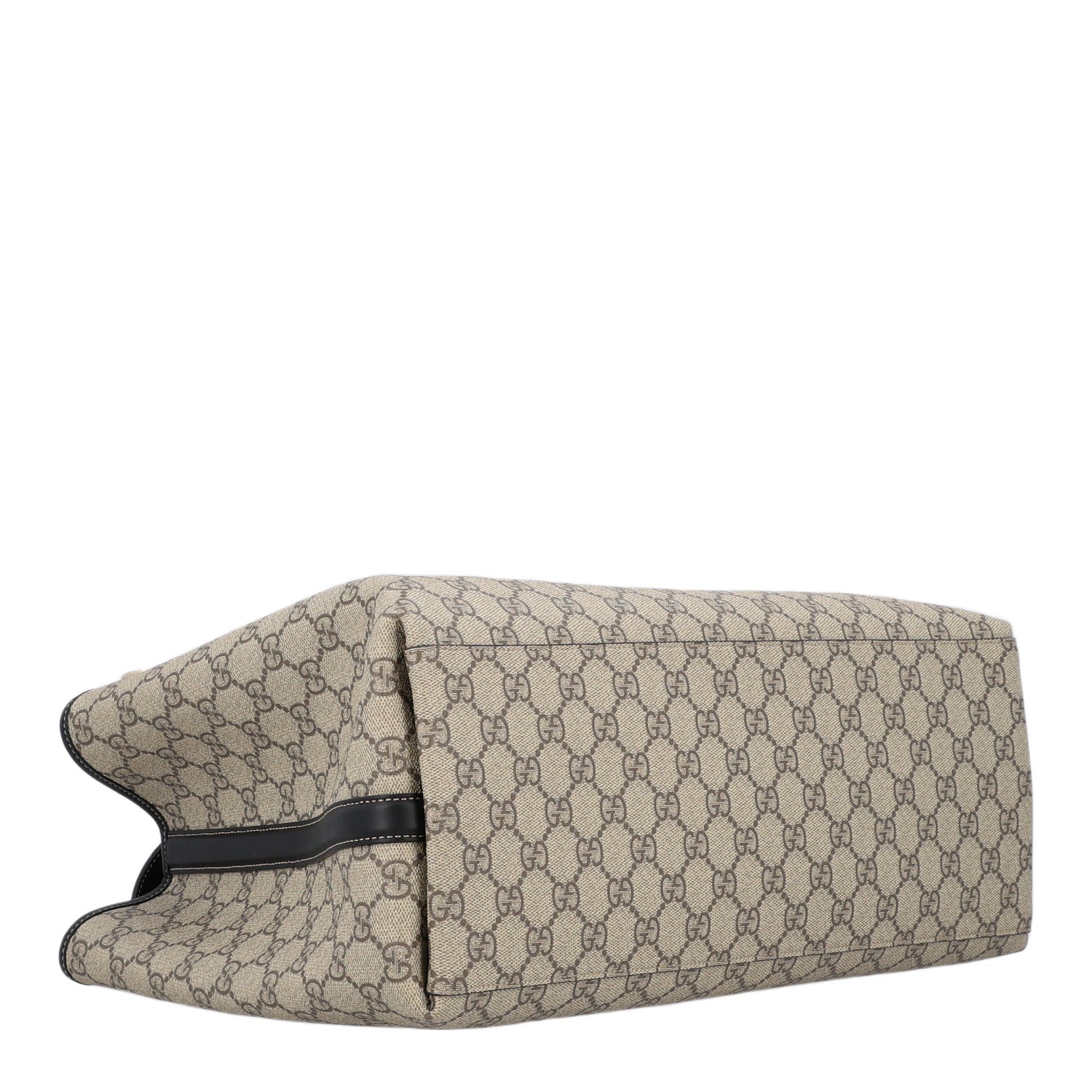 Gucci GG Supreme Monogram Emblem Large Tote Bag Beige Black 4 of 10