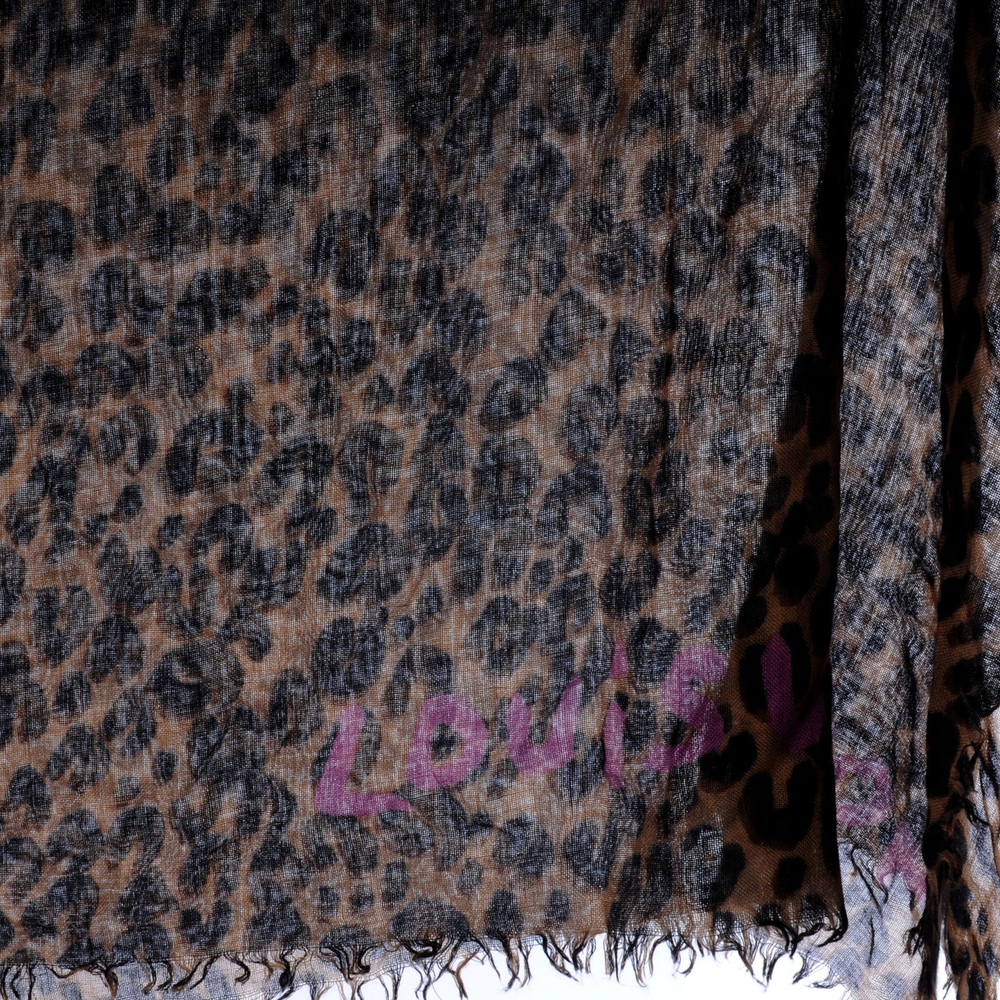 Cashmere Silk Leopard Stole Brown
