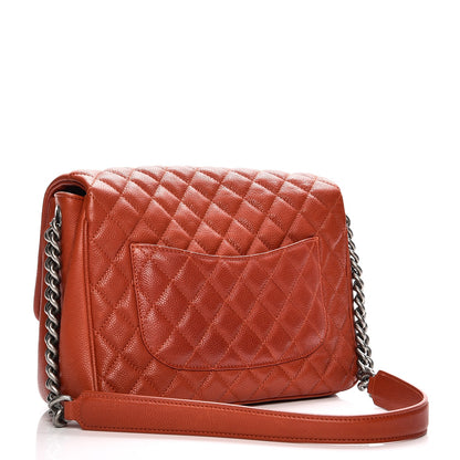 Chanel Caviar Quilted Medium Rock In Rome Single Flap Dark Red 3 of 13