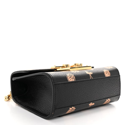 Gucci Textured Dollar Calfskin Berry Print Small Padlock Shoulder Bag Black Light Copper 4 of 12