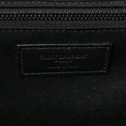 Saint Laurent Grain De Poudre Textured Mixed Matelasse Large Triquilt Monogram Monochrome Satchel Black 6 of 8