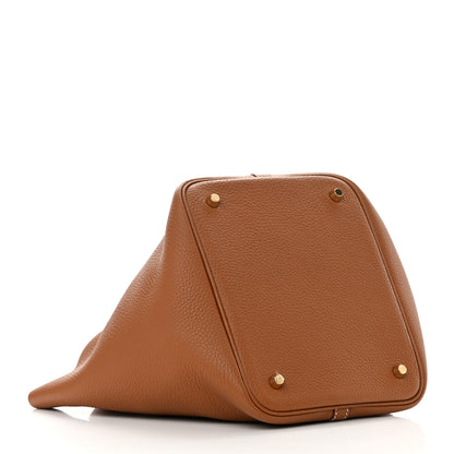 Hermes Taurillon Clemence Picotin Lock 22 MM Gold 4 of 12