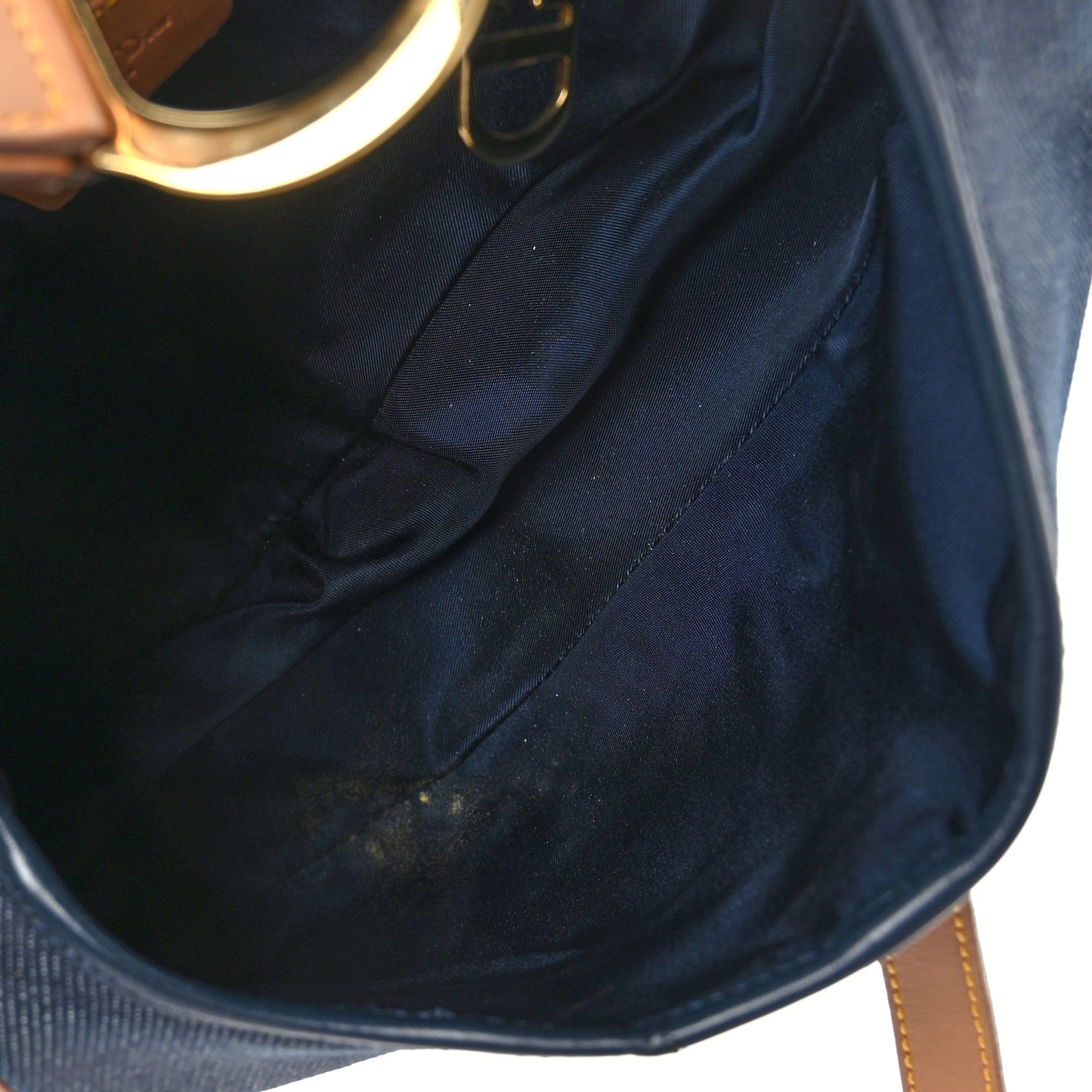 Denim Calfskin Saddle Bag Blue