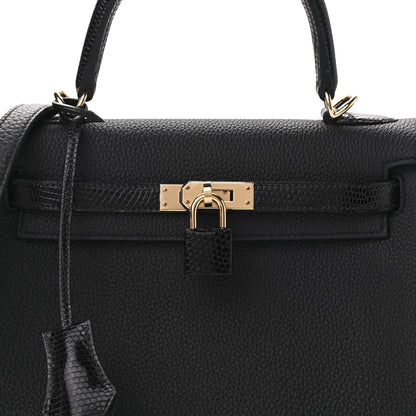 Hermes Togo Lizard Kelly Retourne Touch 25 Black 8 of 12