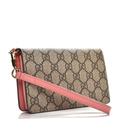 Gucci GG Supreme Monogram Embroidered Face iPhone 6 Case Wristlet Pink 3 of 7