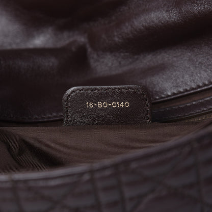 Christian Dior Lambskin Cannage Large New Lock Flap Bag Brown 9 of 10