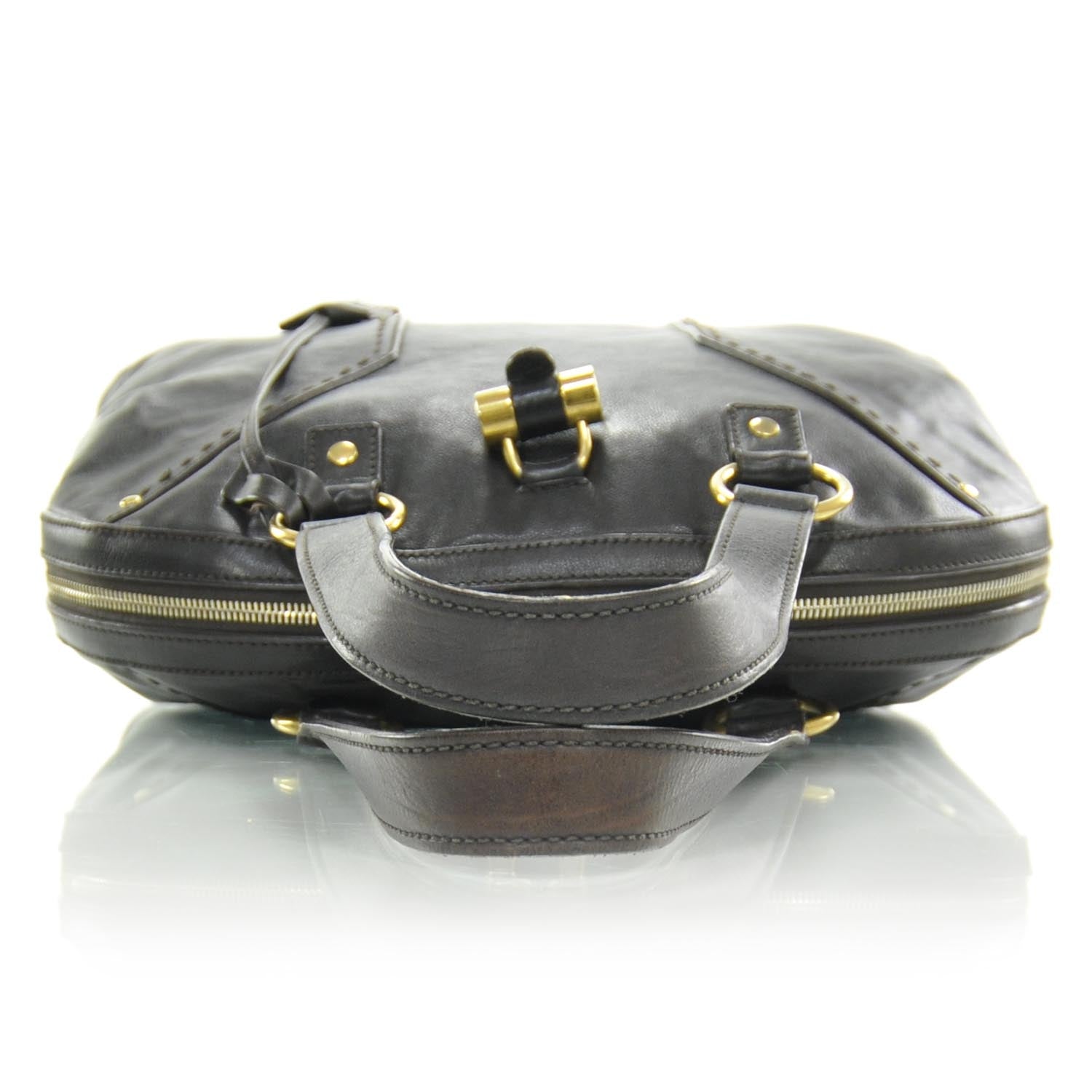Saint Laurent Leather Oversized Muse Chocolate Brown 5 of 9