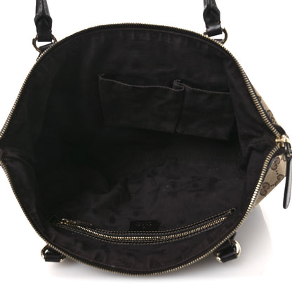 Gucci Monogram Sherry Line Horsebit Tote Dark Brown 5 of 18