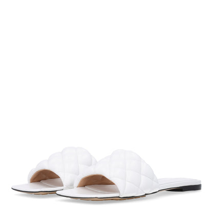 Bottega Veneta Nappa Matelasse Padded Flat Sandals 37.5 Optic White 6 of 10