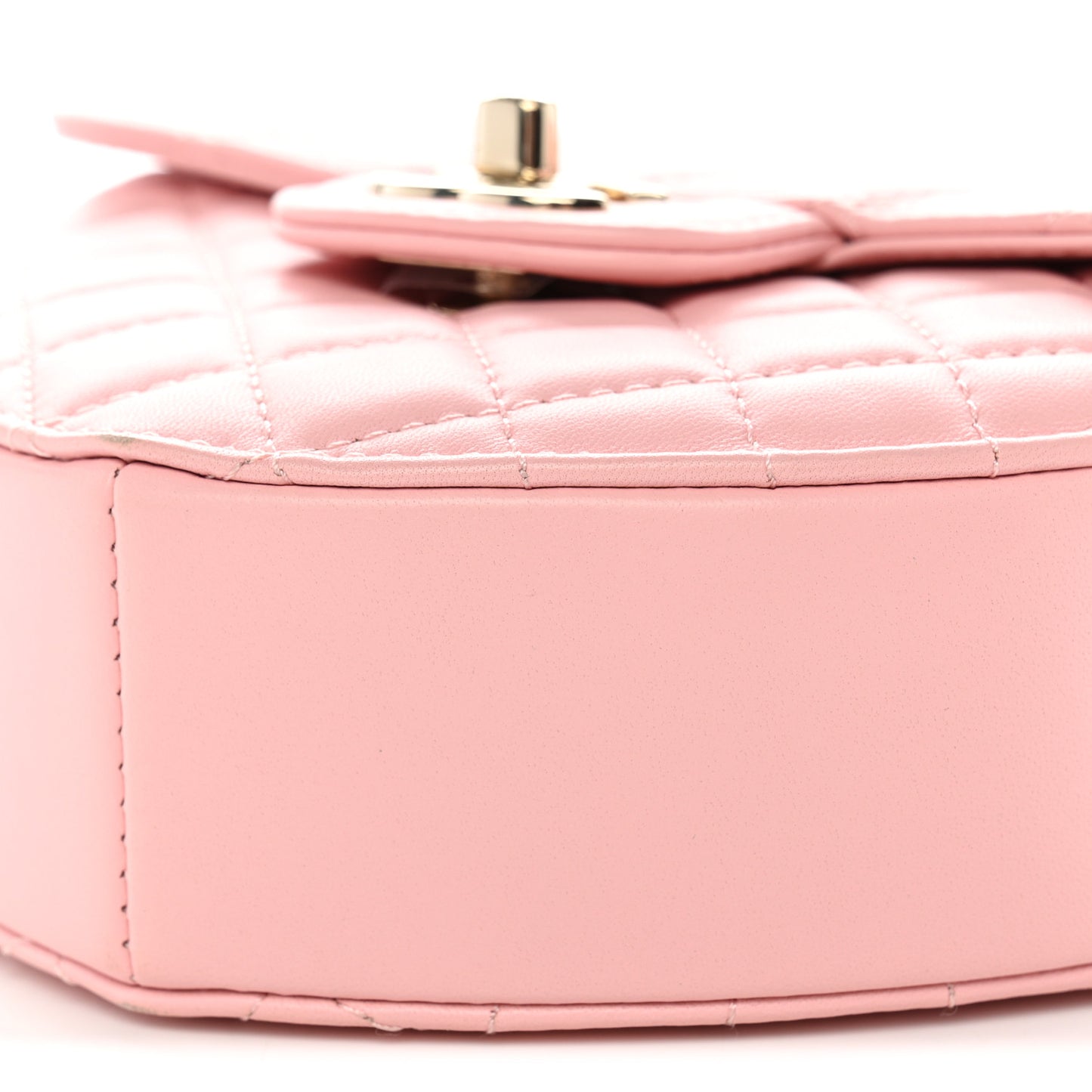 Lambskin Quilted Large CC In Love Heart Bag Light Pink