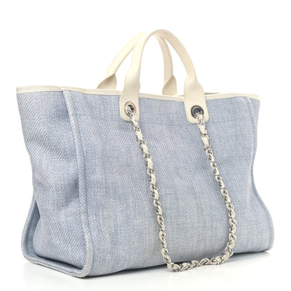 Chanel Canvas Large Deauville Tote Denim Blue 2 of 12