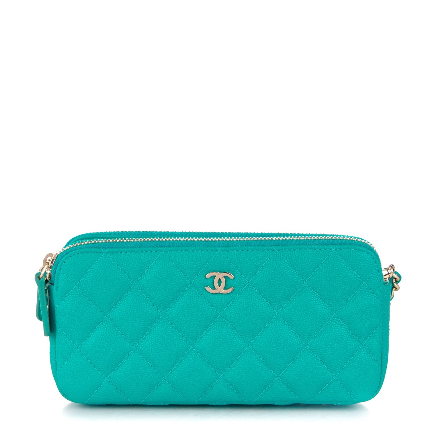 Chanel Caviar Quilted Small Clutch With Chain Turquoise 1 of 8