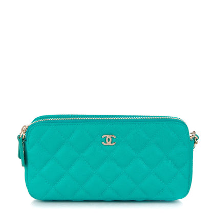 Chanel Caviar Quilted Small Clutch With Chain Turquoise 1 of 8