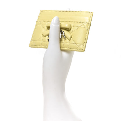 Christian Dior Lambskin Cannage Lady Dior Fressia Card Holder Mimosa 2 of 8