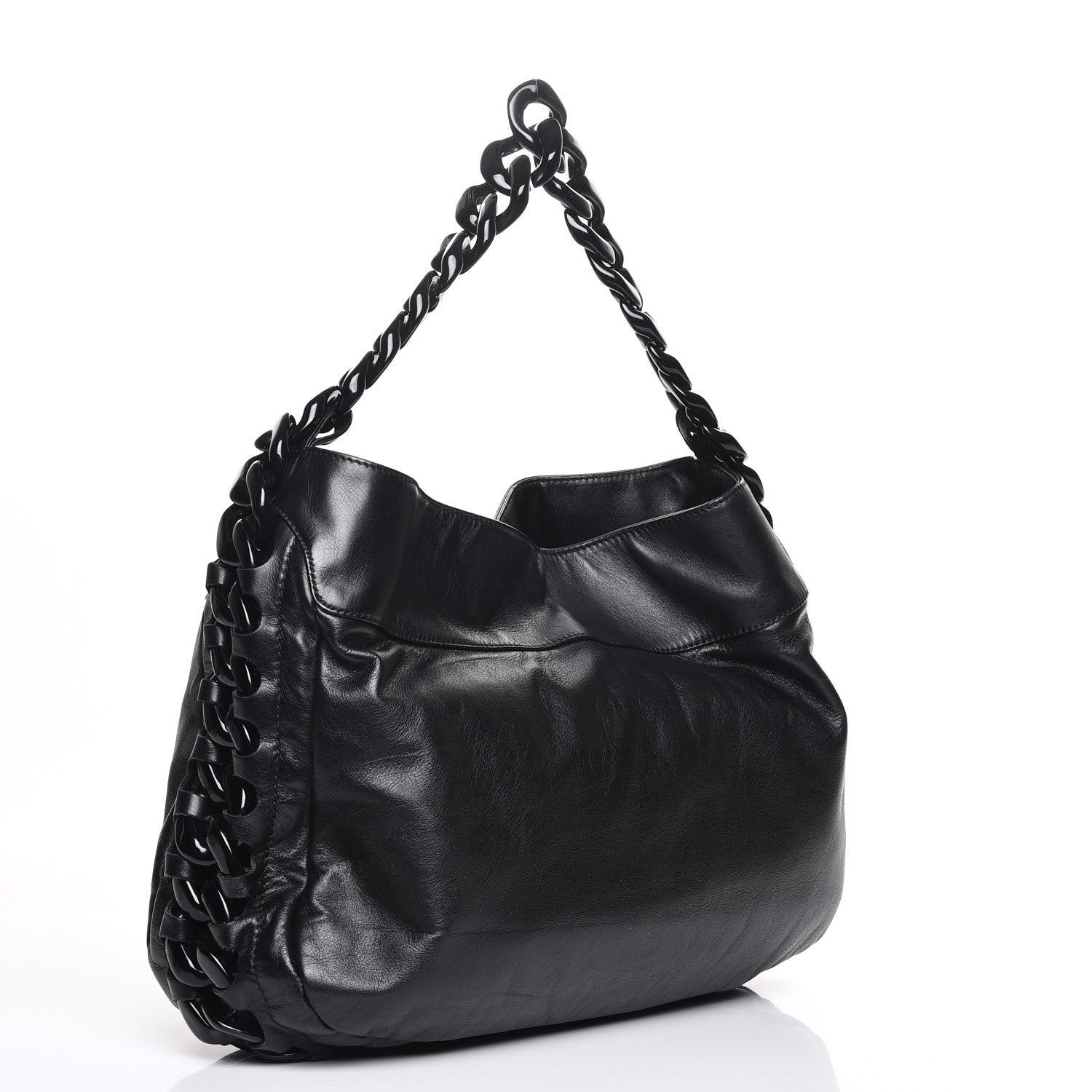 Chanel Calfskin Modern Chain Rhodoid Hobo Black 3 of 7