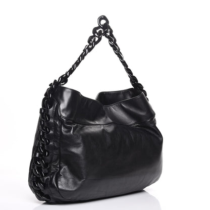 Chanel Calfskin Modern Chain Rhodoid Hobo Black 3 of 7