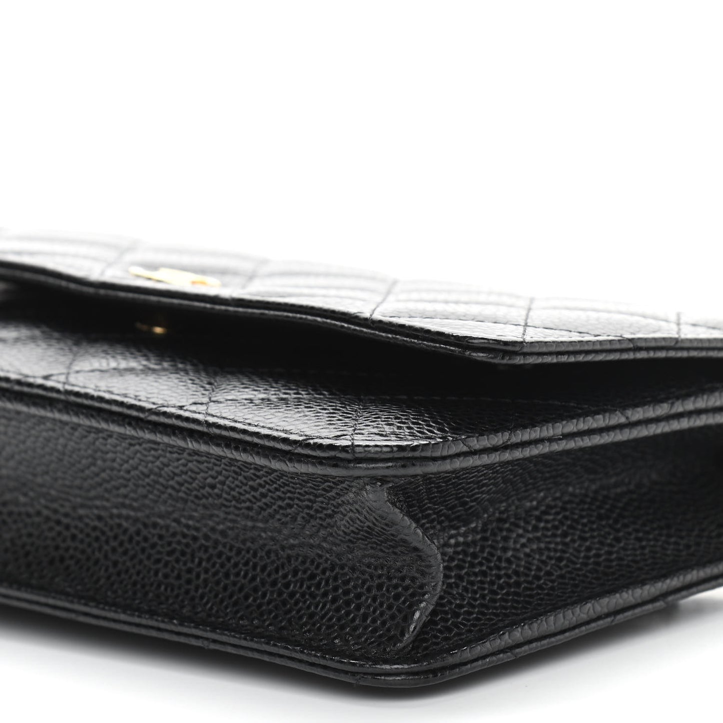 Caviar Quilted Wallet On Chain WOC Black