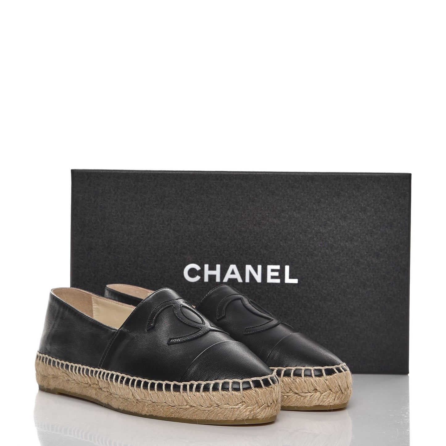 Lambskin CC Espadrilles 37 Black