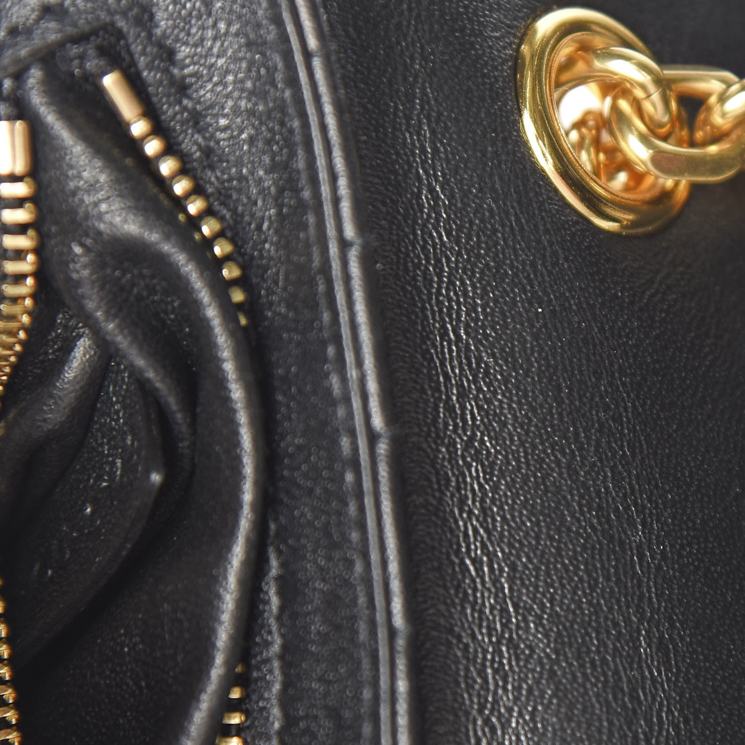Celine Sequin Calfskin Quilted Small C Bag Black 8 of 10