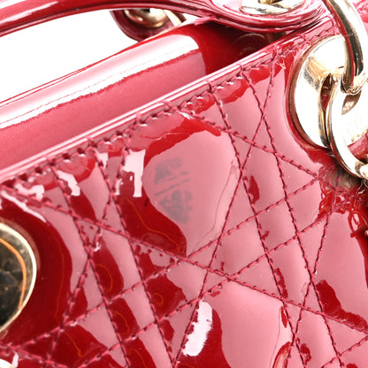 Christian Dior Patent Cannage Mini Lady Dior Red 11 of 13