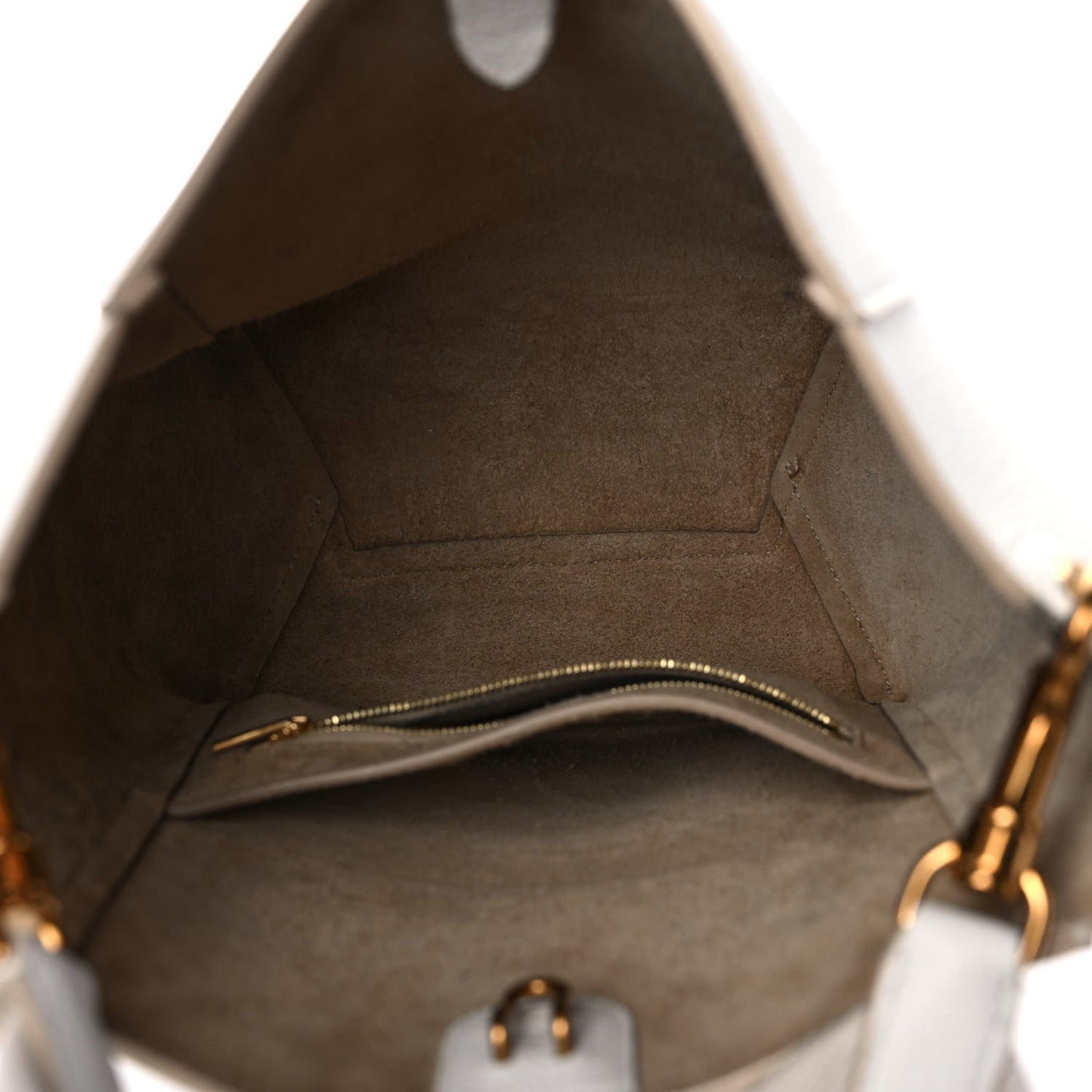Soft Grained Calfskin Small Sangle Bucket Bag White