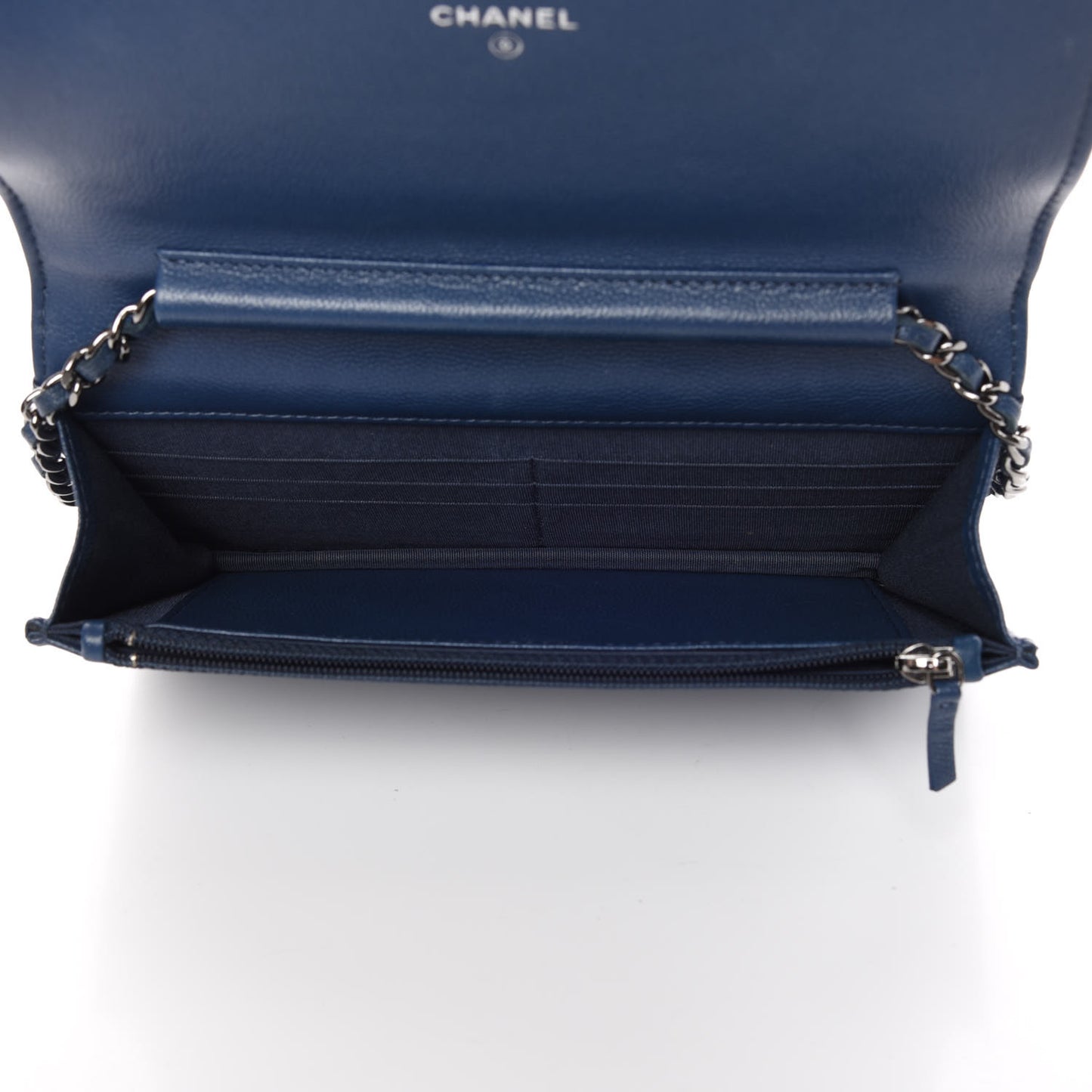 Caviar Quilted Boy Wallet On Chain WOC Blue