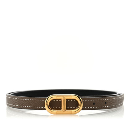 Hermes Swift Epsom 13mm Maillon H Belt 80 32 Etoupe Black 1 of 6