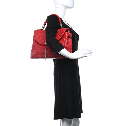 Versace Barocco Quilted Nappa Altea Vanitas Satchel Red 2 of 22