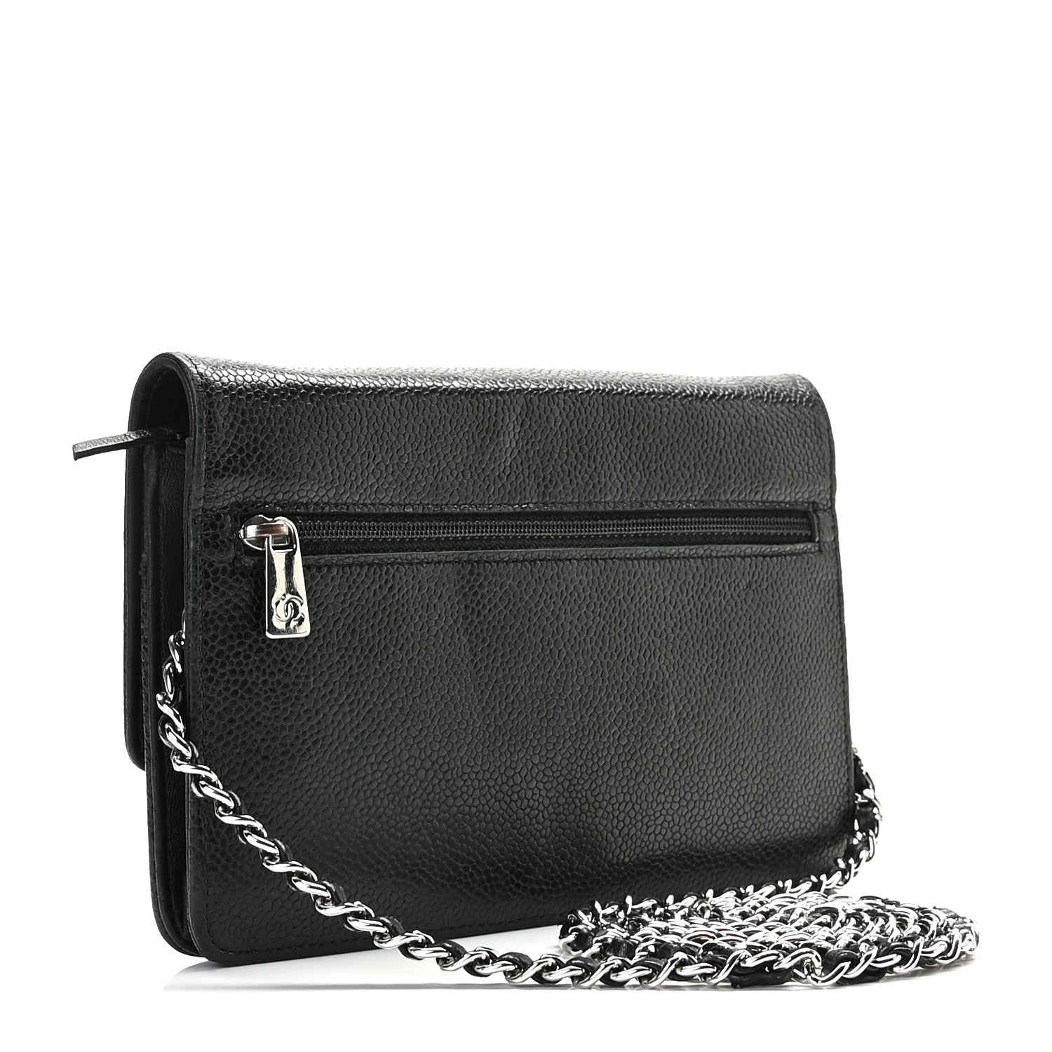 Chanel Caviar Timeless CC Wallet On Chain WOC Black 3 of 12