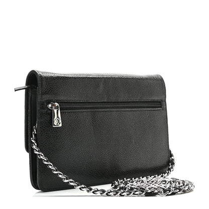 Chanel Caviar Timeless CC Wallet On Chain WOC Black 3 of 12
