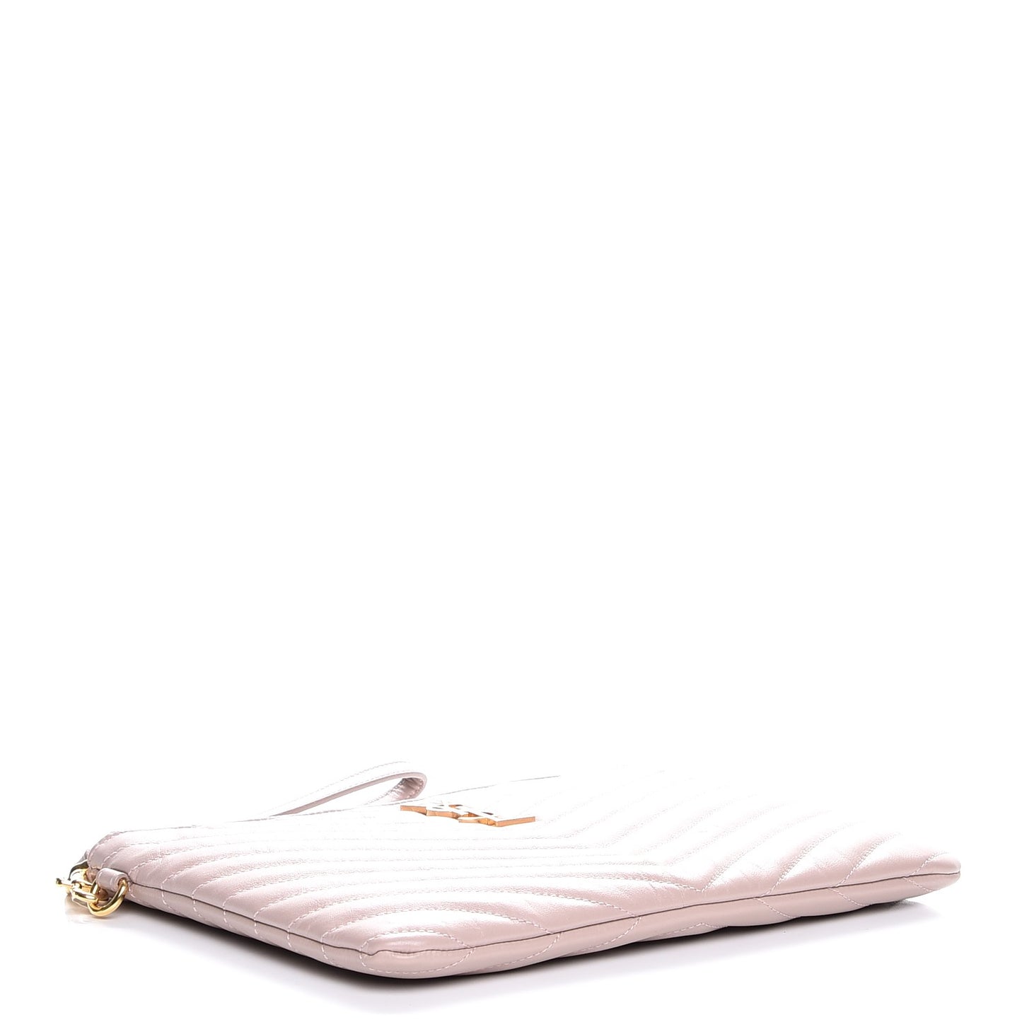 Calfskin Matelasse Chevron Monogram A5 Wristlet Rose Antic